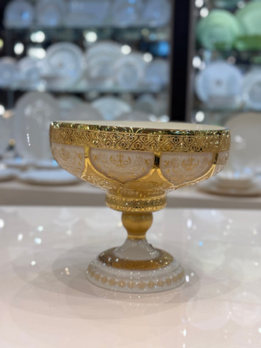 میوه خوری پایه دار ۳۵۵ کریستال طلاکوب