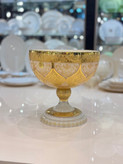 کاسه پایه دار کریستال طلاکوب
