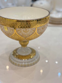 کاسه پایه دار کریستال طلاکوب